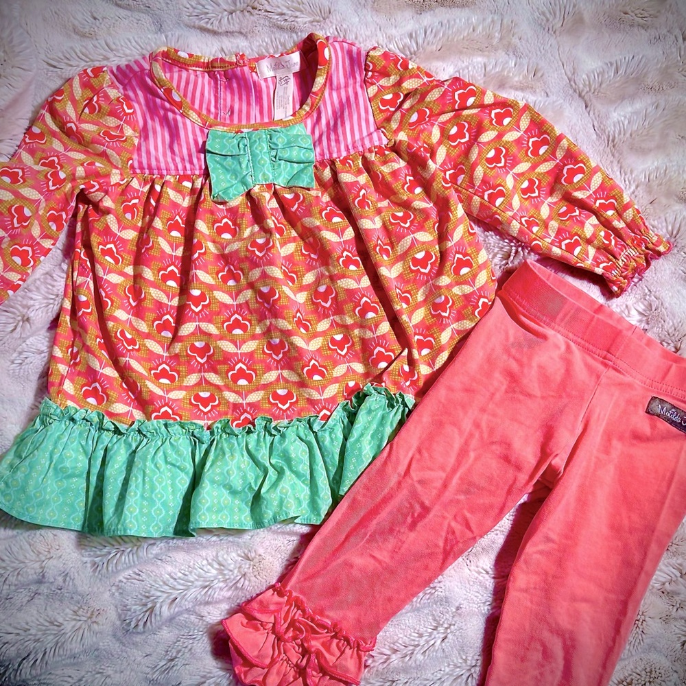 Matilda Jane 12-18 months coral, green multi